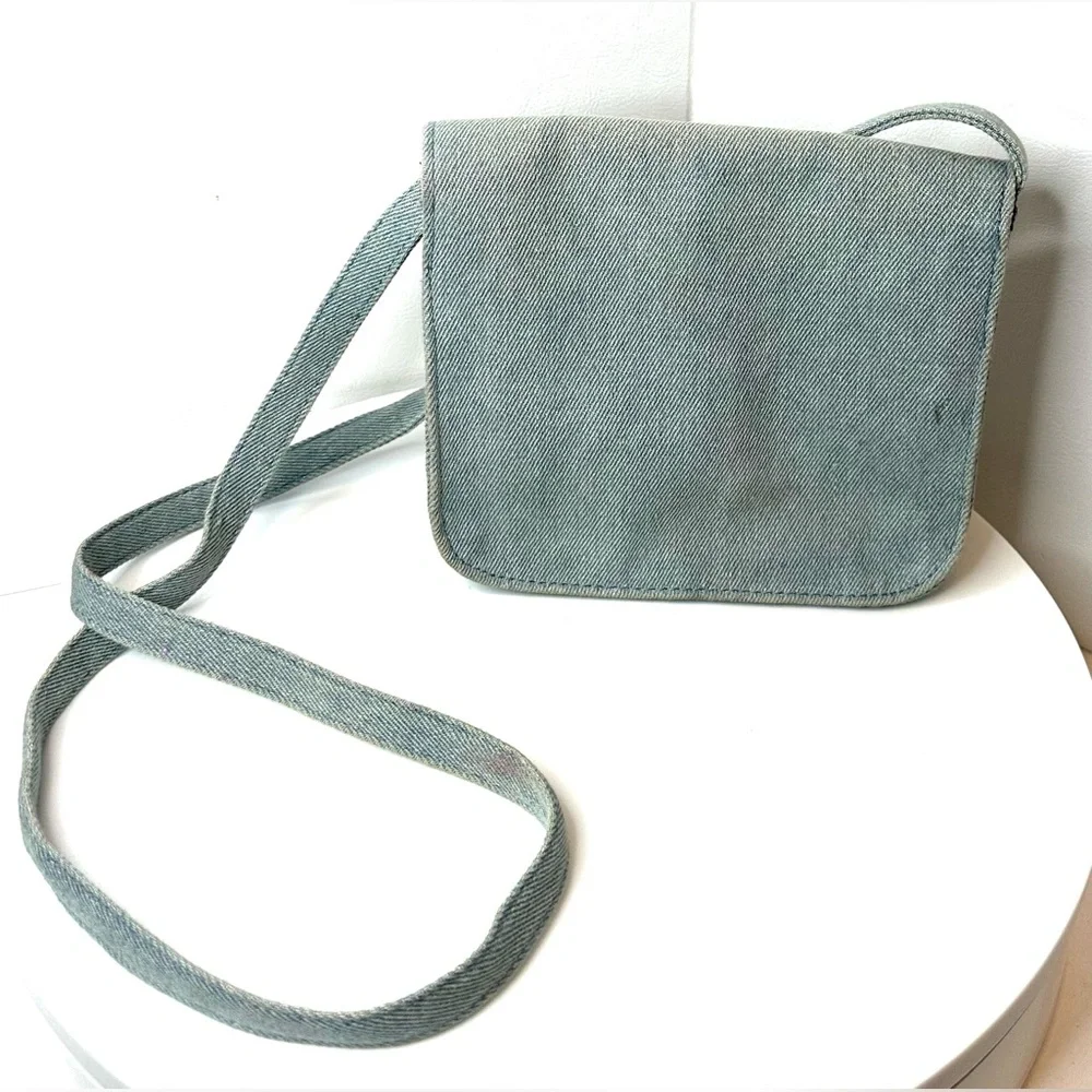 Women's Boho Hippie Colorful Denim Crossbody Shoulder Bag Patched Purse